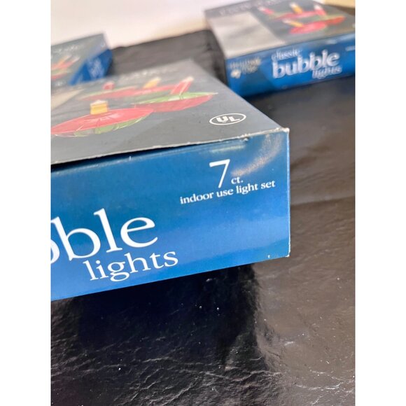3 Boxes Classic Bubble Lights Indoor Use 3 Sets 7 Ft Length Each Christmas Tree - Picture 4 of 7